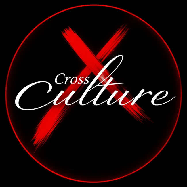 Cross Culture red and white logo on black